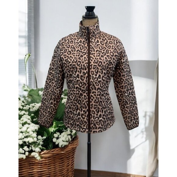 Lands End‎ Animal Print Mob Wife Primaloft Quilted Jacket Size XS - Picture 1 of 11